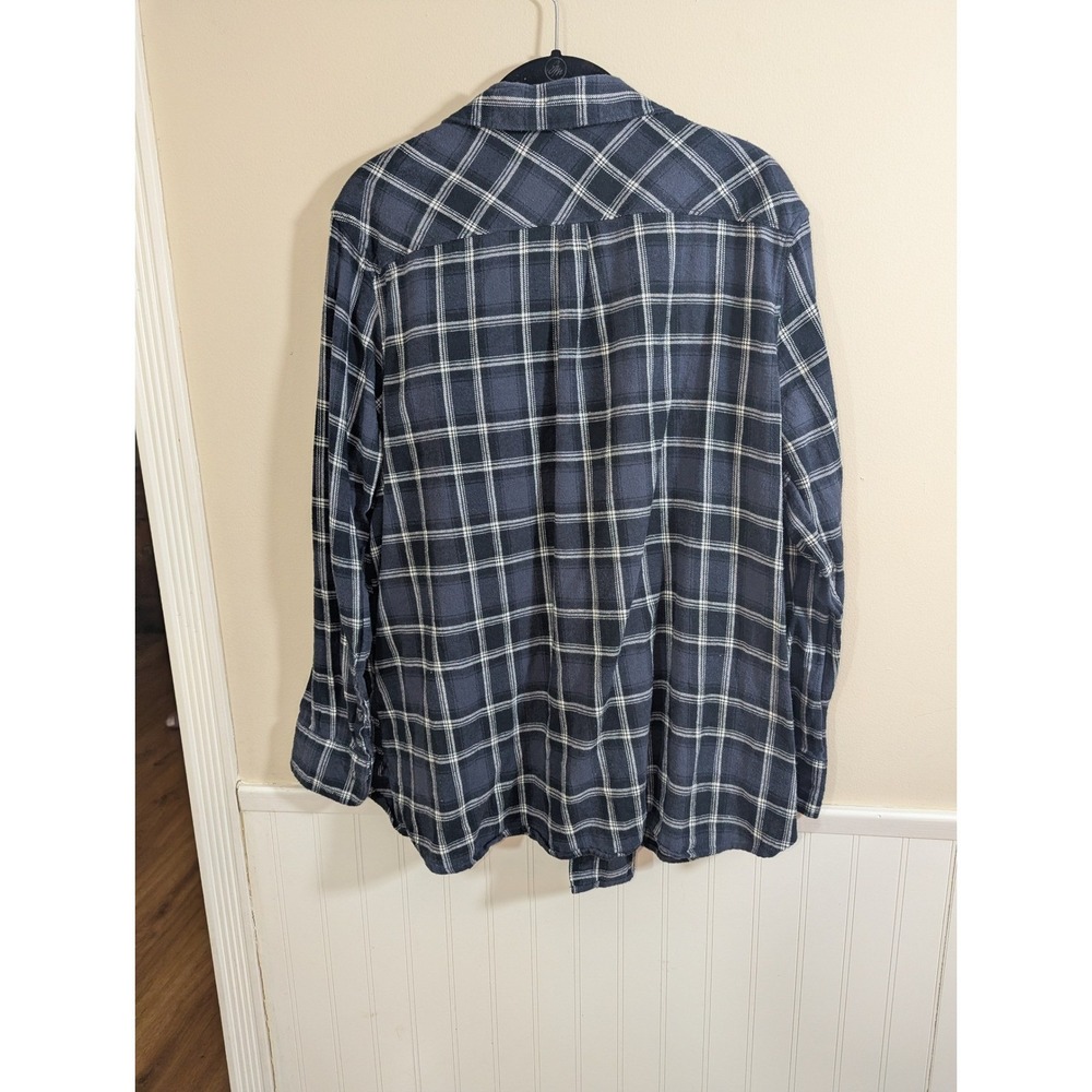 Woolrich XXL Blue White Plaid Flannel Long‎ Sleeve Button Down Shirt